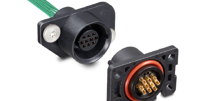 Miniature connector from Hirose offers blind-mate panel mounting